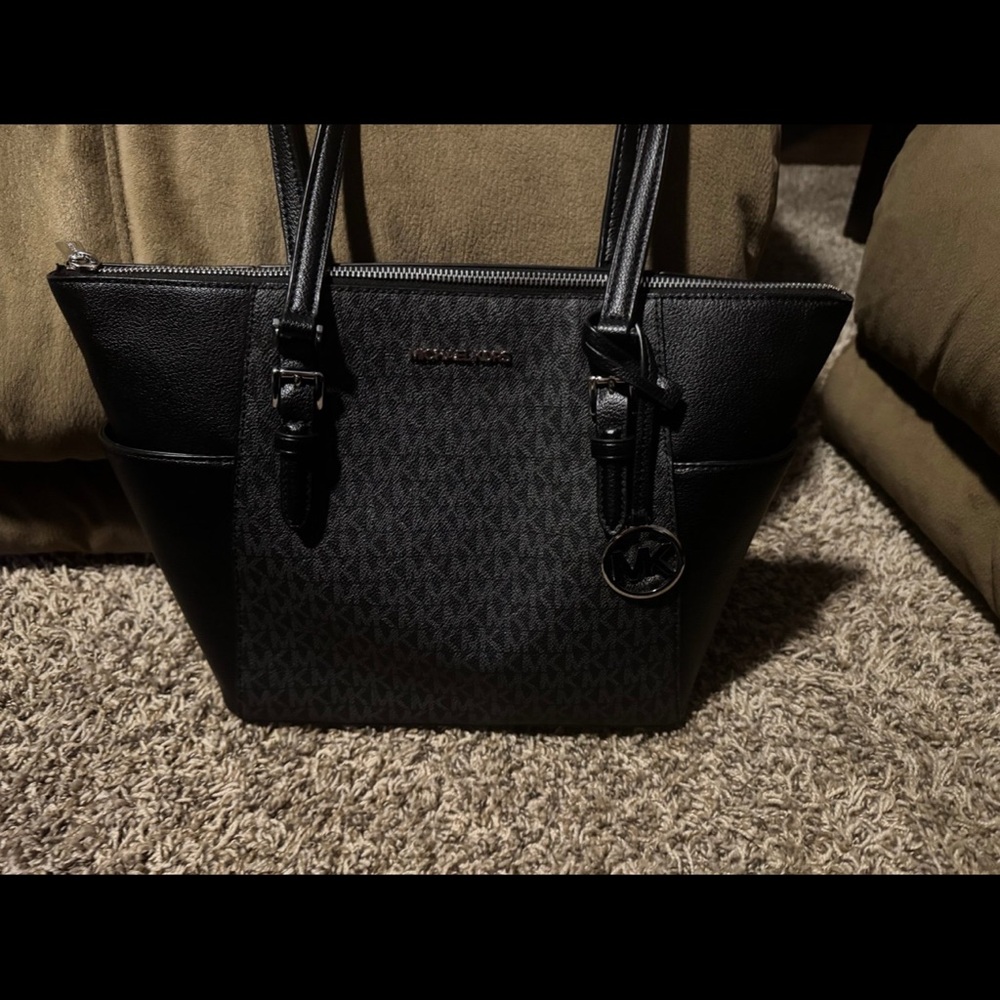 Michael Kors Black Textured Tote